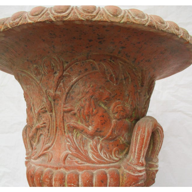 1970s Garden Planter Italian Terra Cotta Classical Urn For Sale - Image 5 of 12