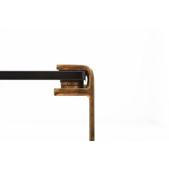 Mid-Century Modern Mid-Century Modern Coffee Table with Gold-Plated Base and Glass Top, 1970s For Sale - Image 3 of 13