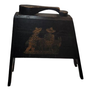 Early 20thc Original Painted Shoe Shine Box For Sale