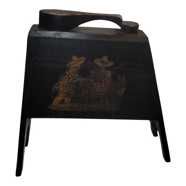 Early 20thc Original Painted Shoe Shine Box For Sale