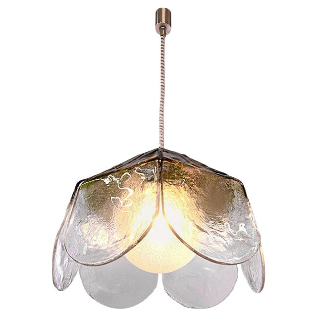 Petal Pendant Lamp in Murano Glass from Mazzega, Italy, 1960s For Sale