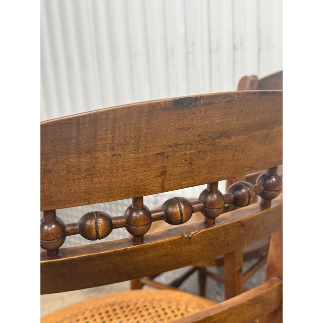 Late 19th Century Late 19th Century Victorian Solid Walnut Cane Seat Dining Chairs For Sale - Image 5 of 12