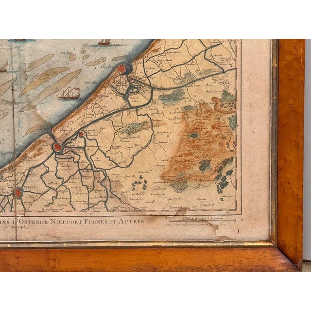 Three Framed 18th C. Nautical Maps of France, Harrewijn, Fricx For Sale - Image 9 of 17