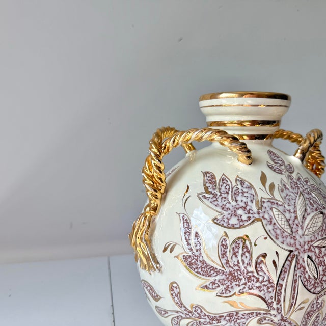1960s Italian Tassel Pottery Vase For Sale - Image 10 of 11