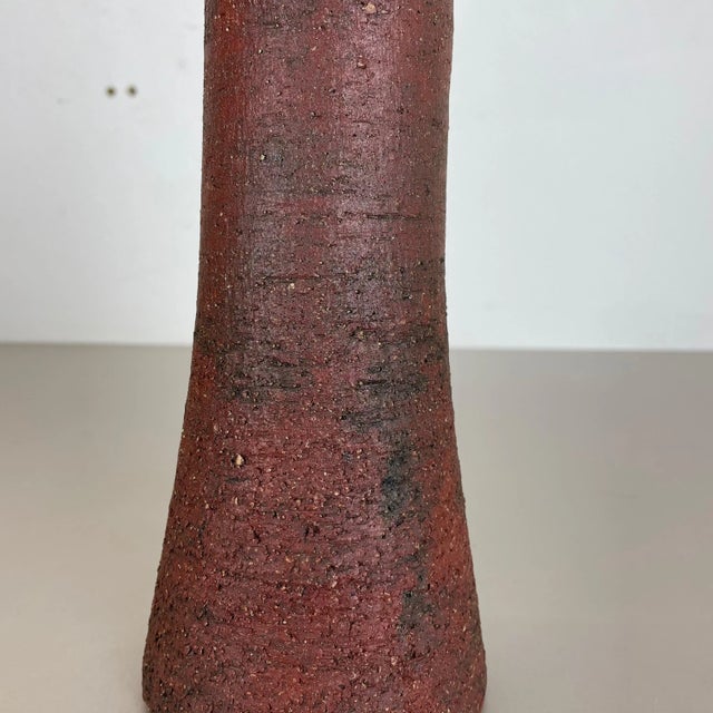 Abstract Red Ceramic Studio Pottery Vase from Gerhard Liebenthron, Germany, 1970s For Sale - Image 15 of 18