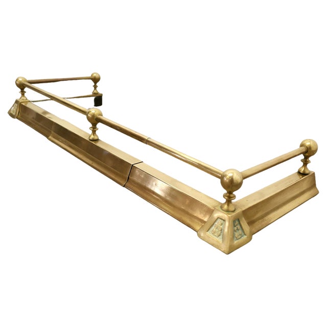 Victorian Extending Brass Fender For Sale