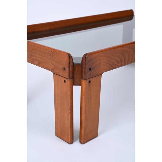 Mid-Century Coffee Table in Walnut by Afra and Tobia Scarpa for Cassina, Italy, 1960s For Sale - Image 15 of 18