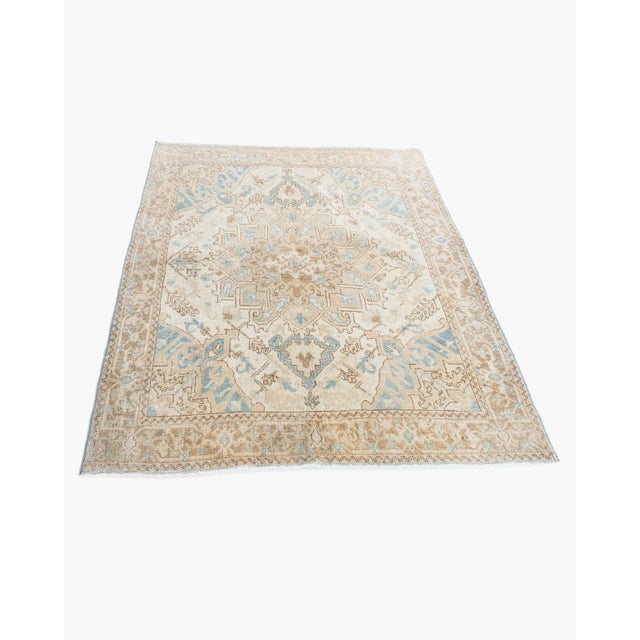 Antique Ivory Area Rug, 3ft 7in X 4ft 5in For Sale - Image 10 of 11