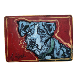 Dog Portrait Original Oil British of a Labrador or Great Dane Signed Pet Portrait