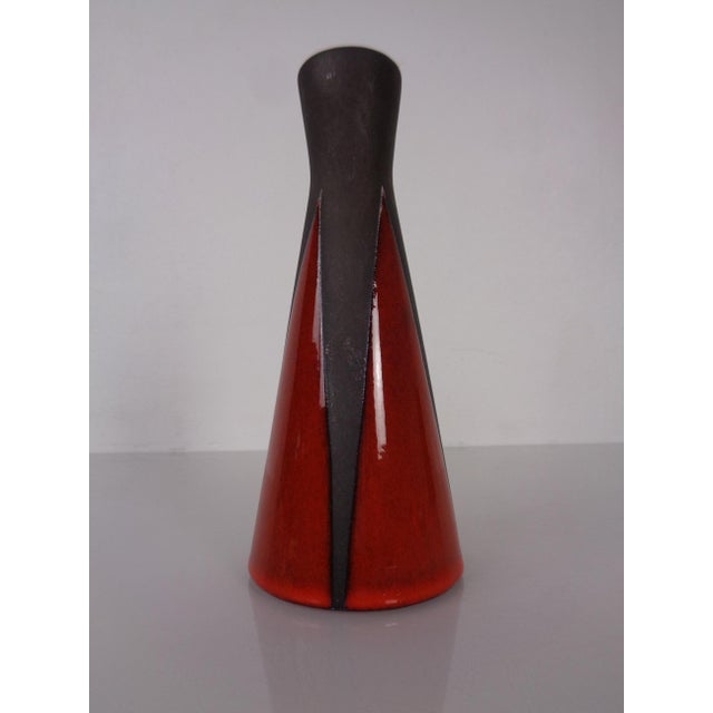 Red & Black Studio Ceramic Vase, Germany, 1960s For Sale - Image 14 of 14