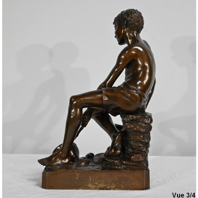 R.Guillaume, L’Enfant à l’Epuisette, 20th Century, Bronze For Sale - Image 15 of 18