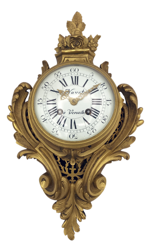 French Gilt Bronze Cartel Clock from Navet À Versailles, Mid-19th Century