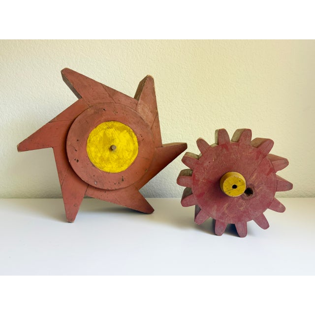 Large Antique Industrial Wooden Gear Molds, a Pair, Late 19th Century For Sale - Image 11 of 13