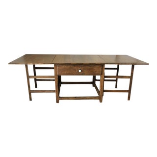 Spanish, 18th Century Drop-Leaf Table with Four Gate-Leg and Three Drawers For Sale