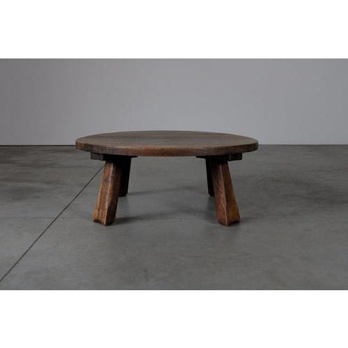 Rustic Oak Coffee Table, Netherlands, 1960s For Sale - Image 5 of 5