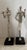 Modern Abstract Cast Aluminum Jazz Musician Sculptures, Set of 2, Silver Metal Figurines, Flute & Guitar Players Contemporary Music Decor 16” Statues For Sale In Indianapolis - Image 6 of 12