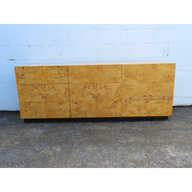 Mid Century Modern Hollywood Regency Burlwood Dresser 6383 For Sale - Image 16 of 18