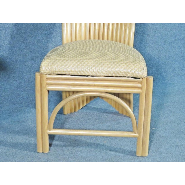 Wood Mid 20th Century Sculpted Rattan Dining Table & Chairs - 7 Pieces For Sale - Image 7 of 7