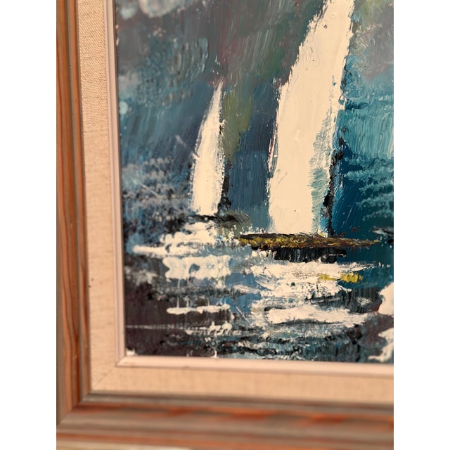 Bertil Thorell, Sailboats, 1977, Oil on Panel, Framed For Sale - Image 8 of 18