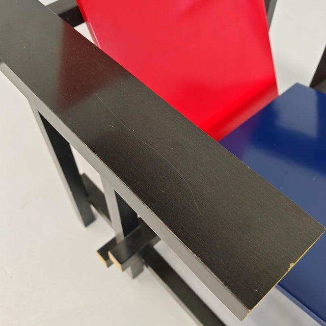 Red and Blue Maestri Series Armchair by Gerrit Thomas Rietveld for Cassina, 1980s For Sale - Image 12 of 18