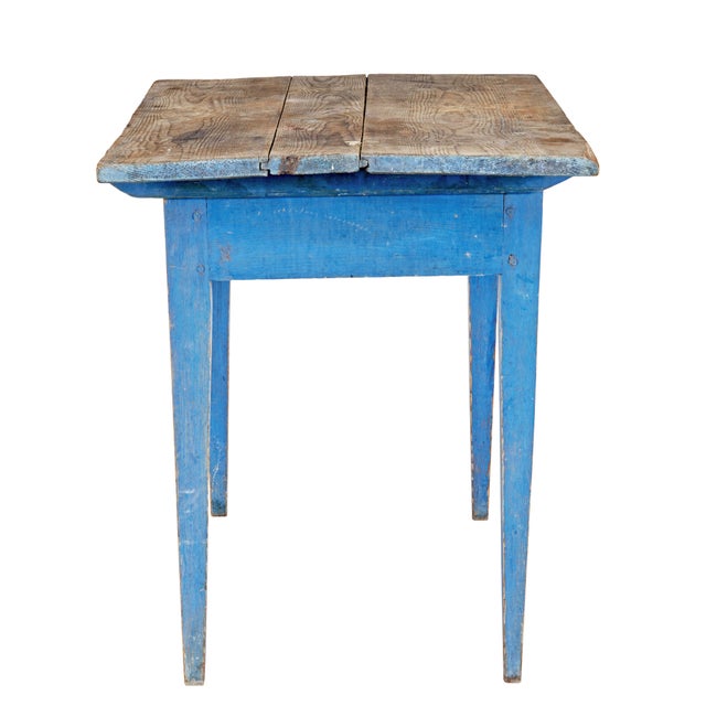 Rustic Painted Pine Side Table, 1860s For Sale - Image 6 of 8