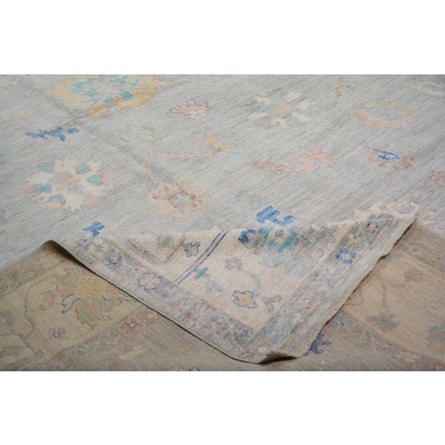 Contemporary Oushak Hand Knotted Wool Rug,10'2"X13'7" For Sale In New York - Image 6 of 6