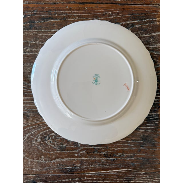 Mid 20th Century Vintage Crown Staffordshire Lyric Tunis Blue Dinner Plates – Set of 6 – Fine Bone China England – 1930s–1950s For Sale - Image 5 of 9