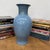 Late 20th Century Elegant Blue Ceramic Vase with Intricate Crackle Design For Sale - Image 5 of 8