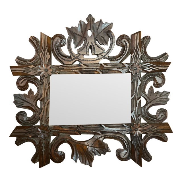 Antique Hand Carved Folk Art Black Forest Picture Frame 1900-1909 For Sale