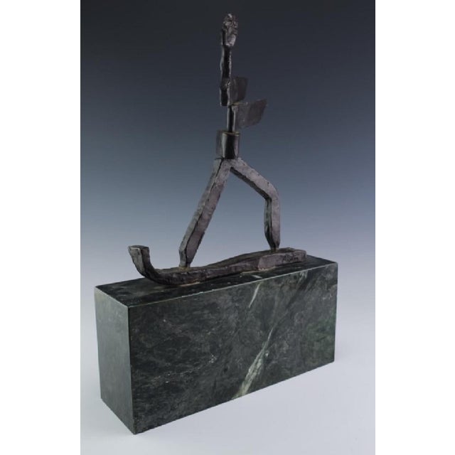 J. James Akston, Kinetic Bronze Expressionist Sculpture Skier or Surfer Modernist Sporting Figure, c.1960's For Sale In Miami - Image 6 of 6