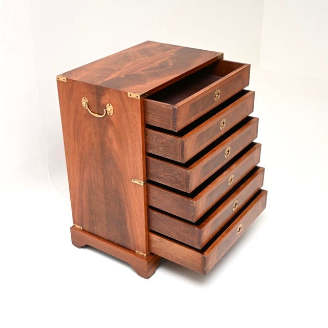 Vintage Military Campaign Chest of Drawers, 1930 For Sale - Image 4 of 10