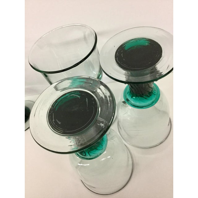 Heavy Tree Trunk Hand Blown Glass Goblets - Set of 4 For Sale - Image 10 of 11