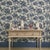 English Monkey Puzzle Indigo Wallpaper For Sale - Image 3 of 7