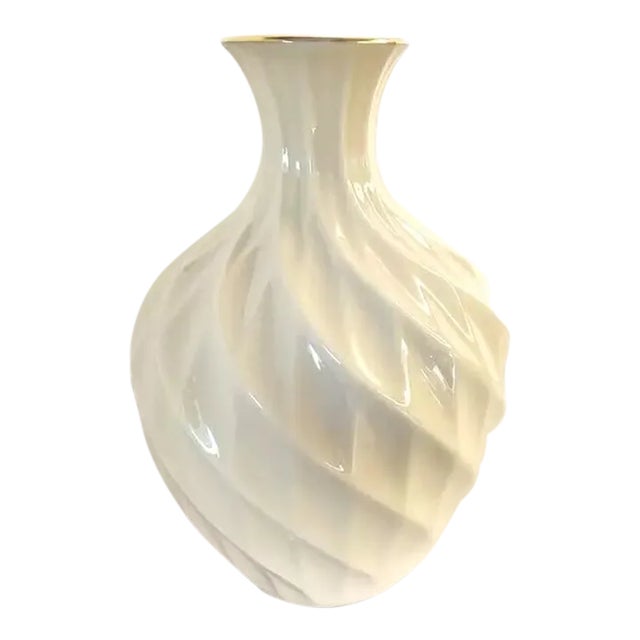 Vintage Lenox Richmond Collection Gold Trim Swirl Vase For Sale
