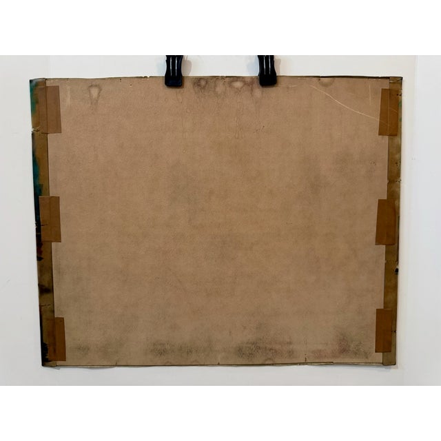 Henry Emil Salloch Original Pastel on Paper Mid-Century Cubist Village, 1961. For Sale In Atlanta - Image 6 of 7