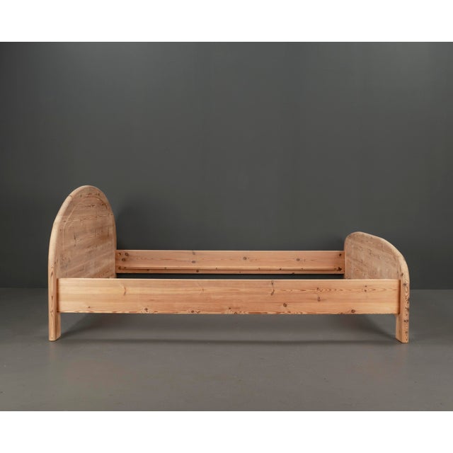 Beige Vintage Swedish Double Bed in Pinewood, 1970s For Sale - Image 8 of 16