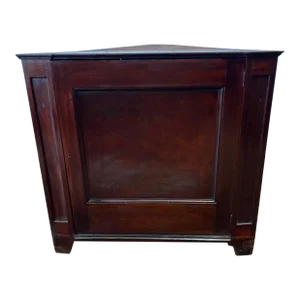 Antique 19th Century Early American Primitive Style Rustic Farmhouse Mahogany Corner Cabinet.
