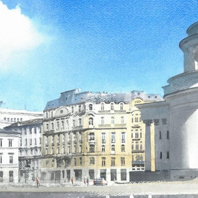 Michal Suffczynski, Three Crosses Square, Warsaw, 2022, Watercolor For Sale - Image 6 of 7