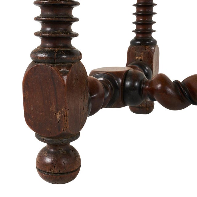Schumacher 18th Century Schumacher Louis XIII Style Portuguese Table with Barley Twist Legs For Sale - Image 4 of 5