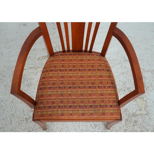 Wood Set of 8 Stickley Cherry Dining Room Chairs For Sale - Image 7 of 18
