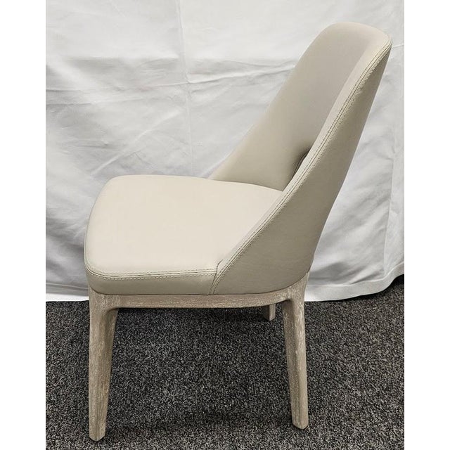 Mid-Century Modern Interlude Home Canton Modern Cloud Leather and Cliffside Grey Mahogany Dining Chair For Sale - Image 3 of 9