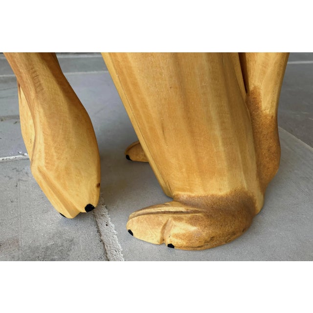 Circa 2000 Whimsical Hand Carved Folk Art Coyote by Santa Fe Artist Pete Ortega For Sale - Image 16 of 16