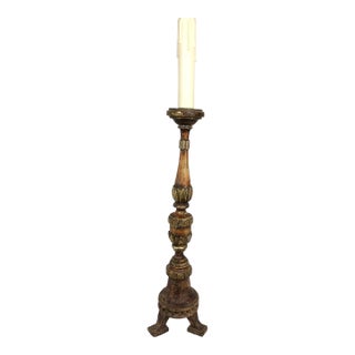 18th Century Venetian Gilded Wood Candle Stand or Spike For Sale