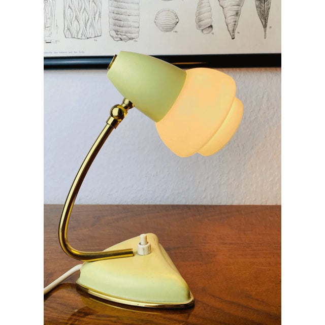 Mid-Century Modern Vintage Italian Golden Yellow Bedside Lamps, 1950s, Set of 2 For Sale - Image 3 of 10