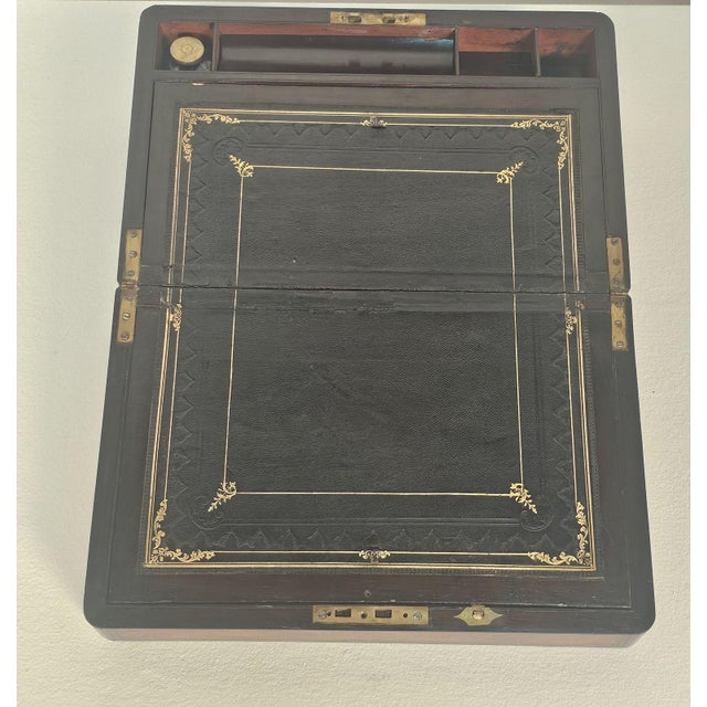 Late 19th Century Burl Walnut Victorian English Lap Desk, Circa 1870 For Sale - Image 5 of 12