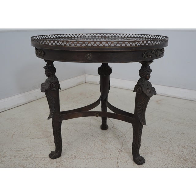 Age: Approx: 20 Years Old Details: High Quality Construction Embossed Copper Top Heavy Ornate Detailed Bronze Base Rivet...