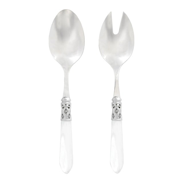 VIETRI Aladdin Brilliant Clear Salad Server Set - 2 Pieces For Sale
