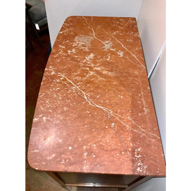 French Antique French Mahogany With Inlay Chest of Drawers For Sale - Image 3 of 8