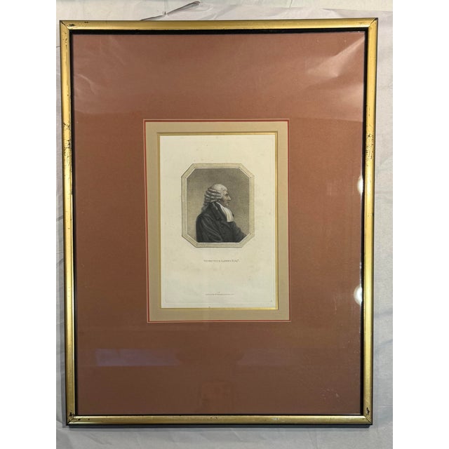 Pair of Antique English Hand Colored Engraving Portraits For Sale - Image 9 of 11