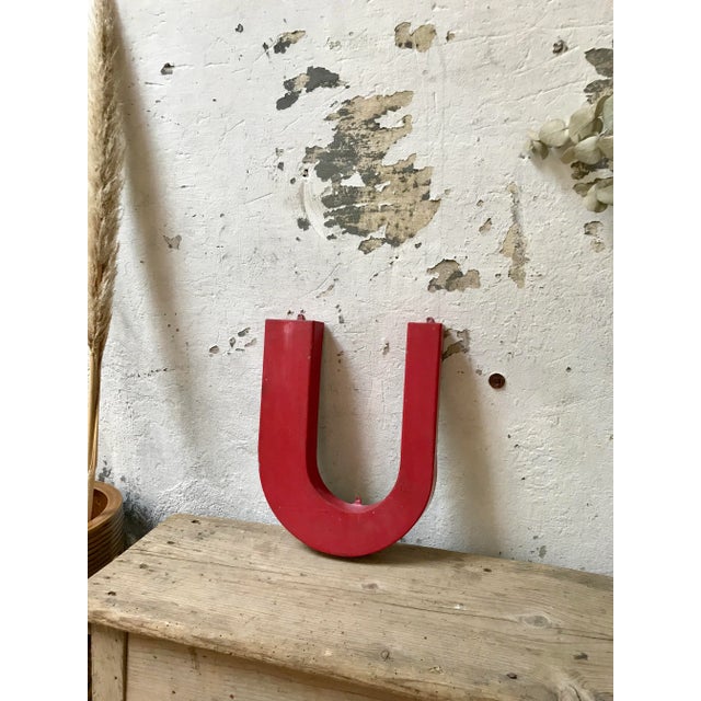 Industrial Vintage Industrial Metal Letter U For Sale - Image 3 of 6
